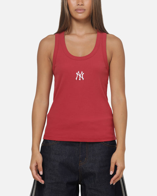 Majestic Athletic Women's New York Yankees Rib Logo Tank Red