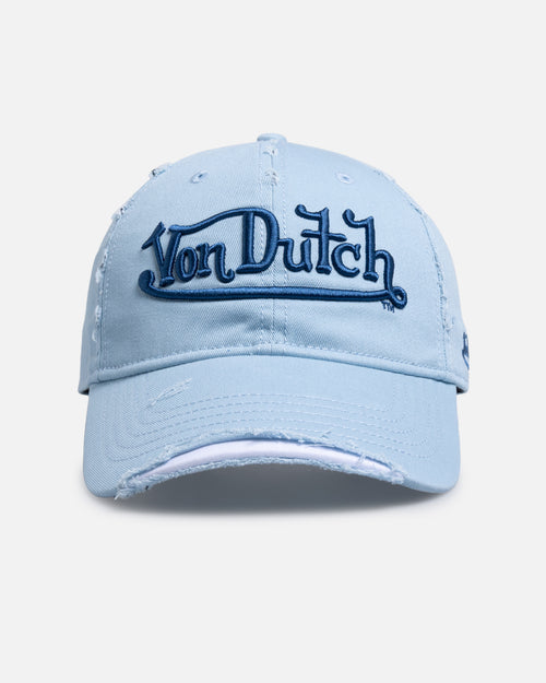 Von Dutch Signature Brim Dad Strapback Cap Light Blue