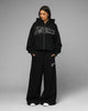 Loiter Silicone Rhinestone Zip Hoodie Black