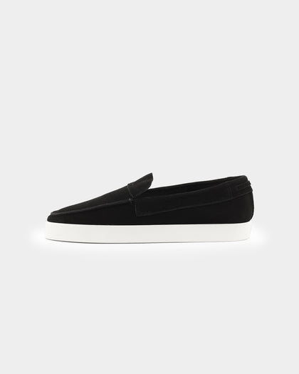 Saint Morta Hemisphere Suede Slip On Loafer Black/White