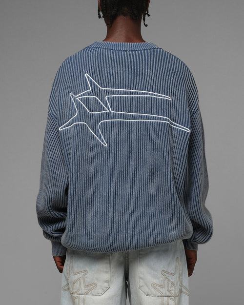 Loiter Star Born Knit Sweater Blue