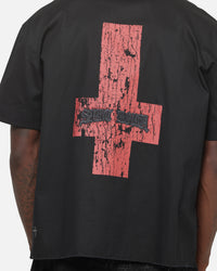 Saint Morta Saints Marked Button Up Shirt Washed Black