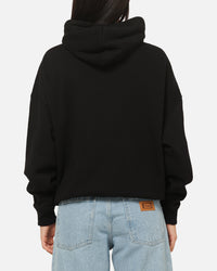 Carre Plaid Oval Hoodie Solid Black