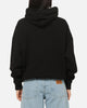 Carre Plaid Oval Hoodie Solid Black