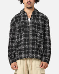 XXIII Boucle Tweed Zip Jacket Black/White