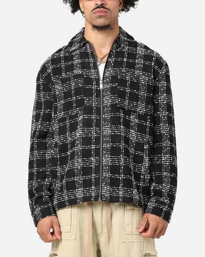 XXIII Boucle Tweed Zip Jacket Black/White