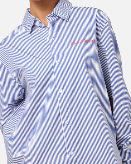 Carre Dice Club Long Sleeve Button Up Shirt Pinstripe