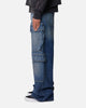 MNML Baggy Cargo Denim Pants Blue