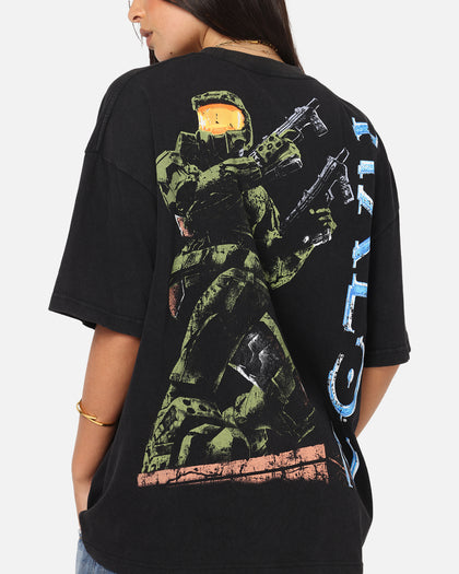 73Studio X Halo Halo 2 Vintage T-Shirt Black Acidwash