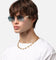 Belvoir & Co Hampton Diamond Cut Sunglasses Gold/Blue