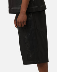 Loiter Motor PU Leather Shorts Black