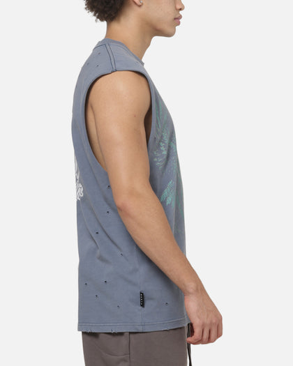 Saint Morta Wings Of Flight Oversized Muscle T-Shirt Washed Blue