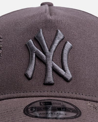 New Era New York Yankees 'Canvas Graphite Grey' 9FORTY A-Frame Snapback Washed Graphite
