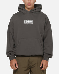 Carre Box Check Hoodie Charcoal