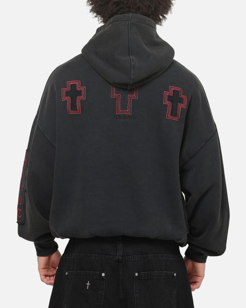 Saint Morta Requiem Boxy Hoodie Washed Black