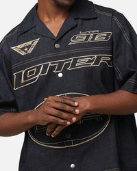 Loiter Motor Denim Button Up Shirt Indigo