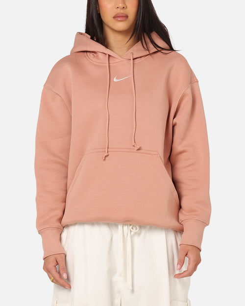 Nike Women's Sportswear Phoenix Fleece Oversized Pullover Hoodie Rose Gold