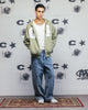 Carre Legacy Panelled Zip Hoodie Green