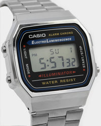 Casio A168WA-1 Gents Digital Watch Silver/Black