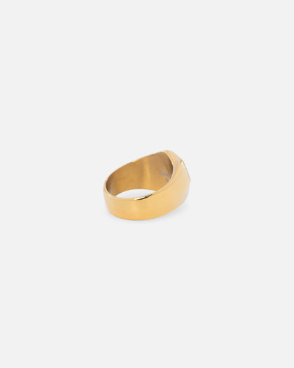 Saint Morta Lapis Octagon Signet Ring Gold