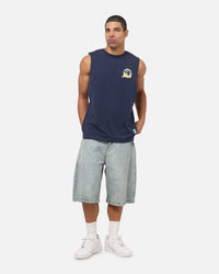 Bleacher Athletic Gold Coast Titans NRL Adult Muscle T-Shirt Navy