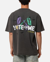 73Studio X DC Batman The Joker Vote For Me Heavyweight T-Shirt Black Wash