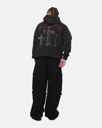Saint Morta Graves Boxy Hoodie Washed Black