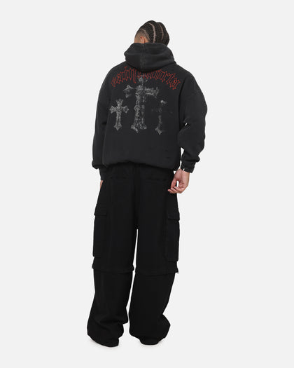 Saint Morta Graves Boxy Hoodie Washed Black