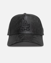 New Era Los Angeles Dodgers 'Tonal Cracked Leather' 9FORTY A-Frame Snapback Black