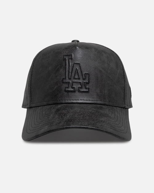 New Era Los Angeles Dodgers 'Tonal Cracked Leather' 9FORTY A-Frame Snapback Black