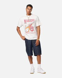 Queensland Ruby League Queensland Maroons Flaming Ball T-Shirt Silver Marle