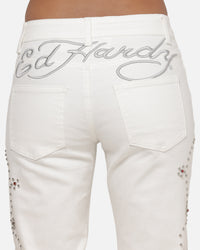Ed Hardy Women's Jewelled Jeans White