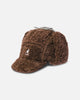 Kangol Faux Shearling Utility Flap Cap Brown