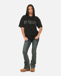 Ed Hardy Distressed Chrome T-Shirt Black