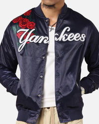 Pro Standard New York Yankees Roses Satin Jacket Navy