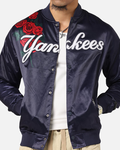 Pro Standard New York Yankees Roses Satin Jacket Navy