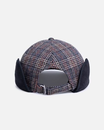 Kangol Plaid Earflaps Baseball Cap Grey
