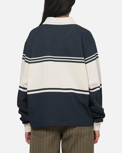 Carre Varsity Long Sleeve Polo Shirt Vintage Navy