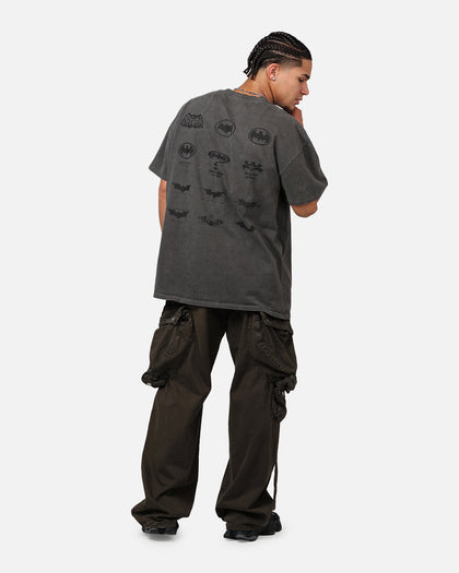 73Studio X DC Batman Batman Logos Heavyweight T-Shirt Black Wash