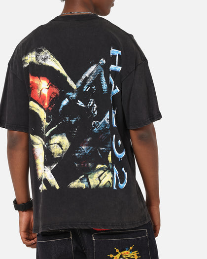 73Studio X Halo Halo 2 Masterchief Vintage T-Shirt Black Acidwash