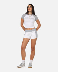 Ed Hardy Women's Raglan Baby T-Shirt White/Grey