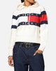 Tommy Jeans Women's TJW Center Flag Hoodie Sweater Ancient White