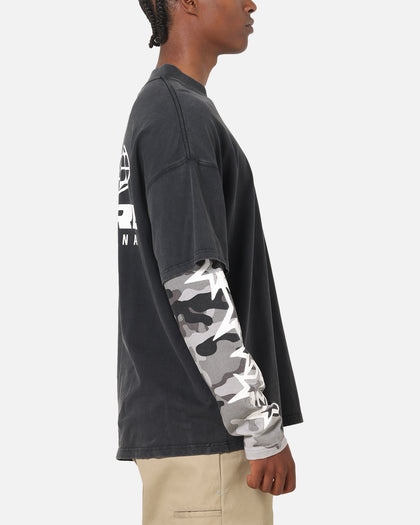 Carre Worldwide Layered Long Sleeve T-Shirt Black/Snow Camo