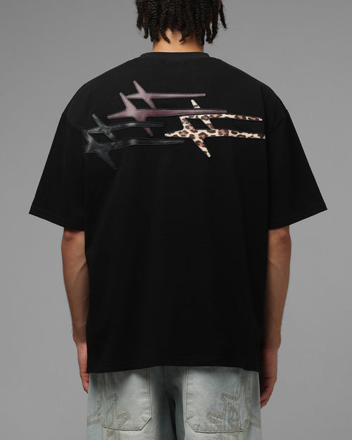 Loiter Hybrid Patch T-Shirt Black