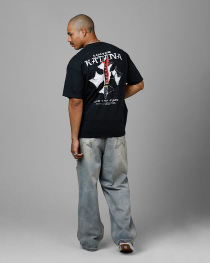 Loiter Katana Vintage T-Shirt Black Acidwash