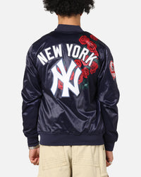 Pro Standard New York Yankees Roses Satin Jacket Navy
