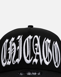 New Era Chicago White Sox 'Oversized Gothic Script Crown' 9FORTY A-Frame Snapback Black/White