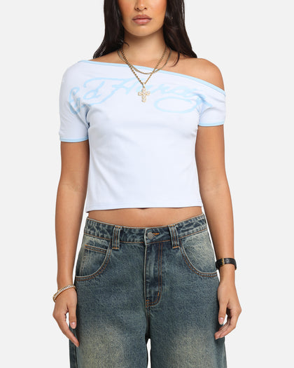 Ed Hardy Women's Aline Baby T-Shirt Blue