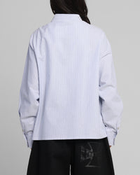 Loiter Western Long Sleeve Button Up Shirt Blue/White