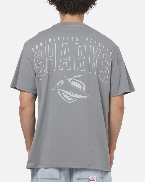 Bleacher Athletic Cronulla Sharks NRL Attrition Solid T-Shirt Grey
